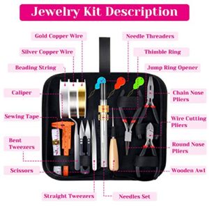 Jewelry Making Kits for Adults, Shynek Jewelry Making Supplies Kit with Jewelry Making Tools, Earring Charms, Jewelry Wires, Jewelry Findings and Helping Hands for Jewelry Making and Repair