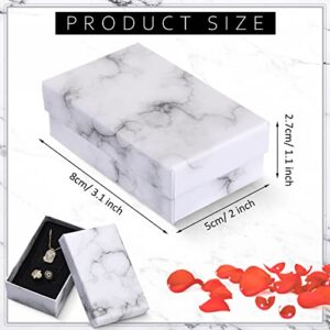 Thenshop 24 Pcs Jewelry Gift Boxes Cardboard Jewelry Boxes Packaging Mini Marble Gift Box for Necklace Pendant Jewelry Packaging for Small Business Bracelet Earring Ring 2 X 3.1 X 1.1 Inch