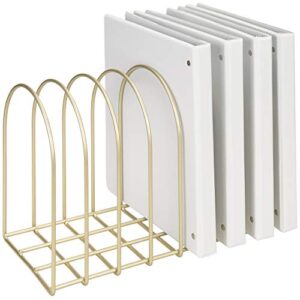 mygift large desktop document holder, brass metal wire file folder organizer rack with 8-slots and arch design