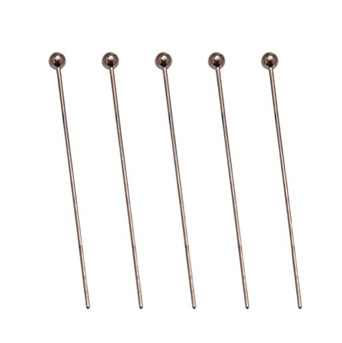 200pcs 26mm Round Ball Head Pins (Wire 0.8mm/0.03 inch/ 20 Gauge) Antique Bronze Plated Brass for Jewelry Beading Craft Making CF45-26