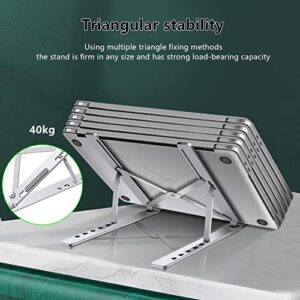 FOBELEC Laptop Stand, Adjustable Ergonomic Portable Aluminum Laptop Holder, Foldable Computer Stand 6 Angles Anti-Slip Laptop Riser Compatible with 9-16 inch Laptops