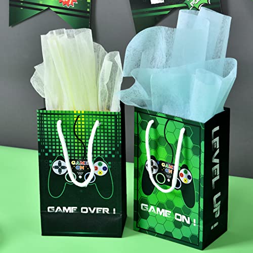 WERNNSAI Game Party Bags - 16 Pack Loot Gift Bags Party Supplies for Kids Boys Birthday Party Favor Treat Goody Bags with Handle