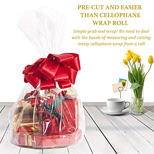 Cellophane Bags 10x20 Inches,20 Pcs Cellophane Gift Bags for Small Baskets, Mugs and Gifts