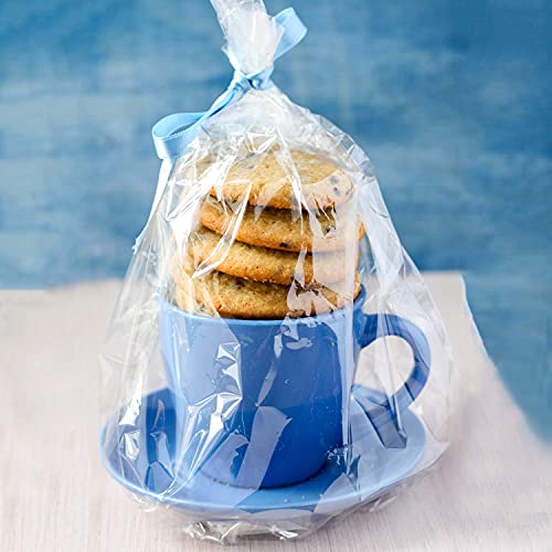 Cellophane Bags 10x20 Inches,20 Pcs Cellophane Gift Bags for Small Baskets, Mugs and Gifts