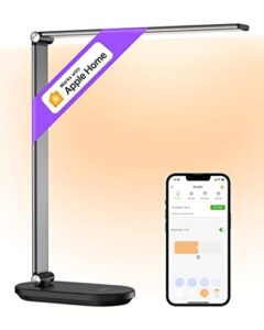 vocolinc led desk lamps compatible with alexa homekit google, smart desk lights with stepless dimming, timer, eye-caring desk lamps for home office, reading, study, crafts