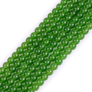 gem-inside natural 4mm green taiwan jade gemstone loose beads round crystal energy stone power for jewelry making 15″