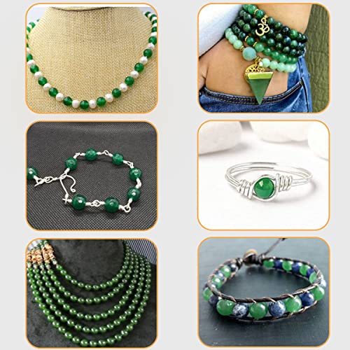 GEM-Inside Natural 4mm Green Taiwan Jade Gemstone Loose Beads Round Crystal Energy Stone Power for Jewelry Making 15"