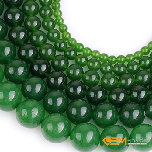 GEM-Inside Natural 4mm Green Taiwan Jade Gemstone Loose Beads Round Crystal Energy Stone Power for Jewelry Making 15"