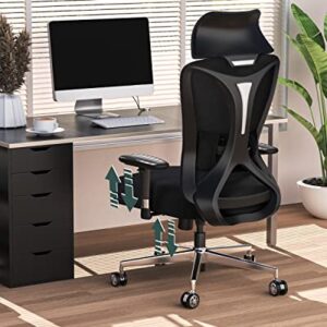 Raynesys Big and Tall Office Chair for Heavy People, 400LBS Capacity with Wide Seat,Heavy Duty Material, Adjustable Armrests, Ergonomic Executive Chair for Home Office with Strong Lumbar Support,Black