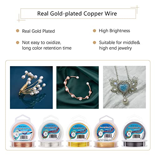 BENECREAT 18 Gauge Tarnish Resistant Copper Wire Silver Jewelry Beading Wire for Bracelet Necklace Jewelry Making, 33-Feet/11-Yard