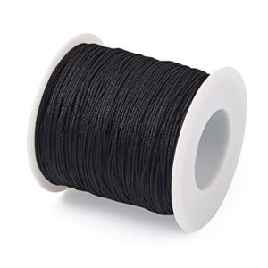 cheriswelry 100m 0.8mm nylon beading cord black chinese knotting rattail macrame thread string roll for jewelry making kumihimo wrapping supplies diy crafts