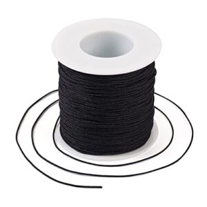 Cheriswelry 100M 0.8mm Nylon Beading Cord Black Chinese Knotting Rattail Macrame Thread String Roll for Jewelry Making Kumihimo Wrapping Supplies DIY Crafts