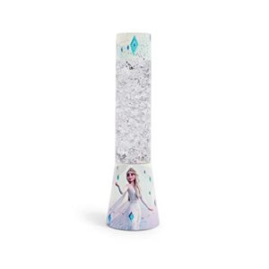 ukonic disney frozen 2 elsa glitter lamp | led light, bedside table lamp for desk | home decor accessories and room essentials | official disney princess collectible | 12 inches tall