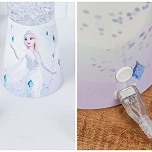 Ukonic Disney Frozen 2 Elsa Glitter Lamp | LED Light, Bedside Table Lamp for Desk | Home Decor Accessories and Room Essentials | Official Disney Princess Collectible | 12 Inches Tall