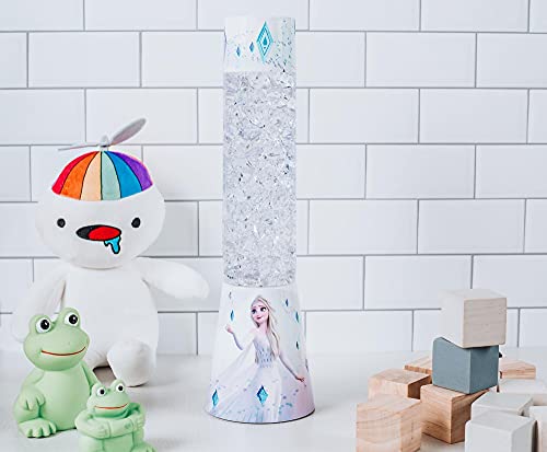 Ukonic Disney Frozen 2 Elsa Glitter Lamp | LED Light, Bedside Table Lamp for Desk | Home Decor Accessories and Room Essentials | Official Disney Princess Collectible | 12 Inches Tall