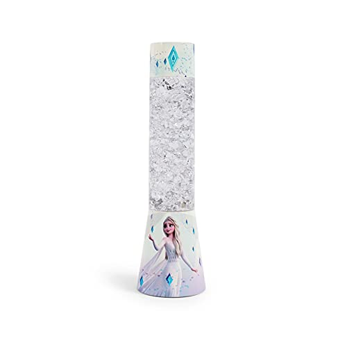 Ukonic Disney Frozen 2 Elsa Glitter Lamp | LED Light, Bedside Table Lamp for Desk | Home Decor Accessories and Room Essentials | Official Disney Princess Collectible | 12 Inches Tall