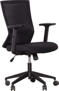 wework we work office chair with adjustable arms and lumbar support, in black