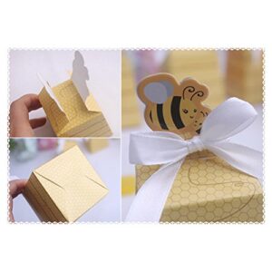 NUOLUX 50Pcs Paper Party Boxes Cute Beehive Bowknot Candy Boxes Gift Bags for Baby Shower Birthday Decorations