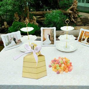 NUOLUX 50Pcs Paper Party Boxes Cute Beehive Bowknot Candy Boxes Gift Bags for Baby Shower Birthday Decorations