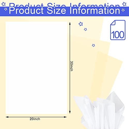 100 Sheets 20 x 30 Inch Acid Free Archival Tissue Paper for Clothing Storage Unbuffered No Acid Paper White No Lignin Tissue Paper for Storing and Preserving Clothes Textiles Linens Present Wrap