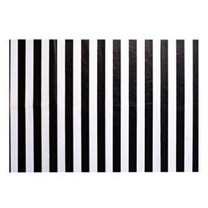 Stripes Tissue Paper Stripes Wrapping Paper, 28 Inch by 20 Inch, 30 Sheets (Black and White)