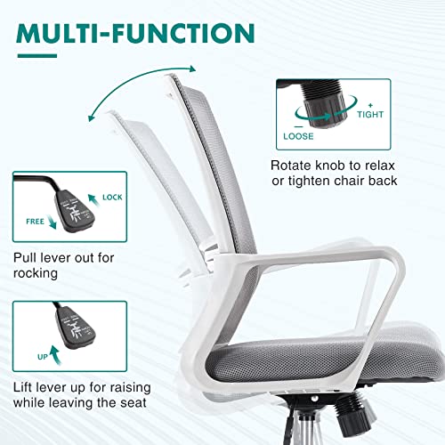 Office Chair with Ergonomic Lumbar Support Armrests Standing Desk Chair with Breathable Mesh, Comfortable Padded Seat Cushion