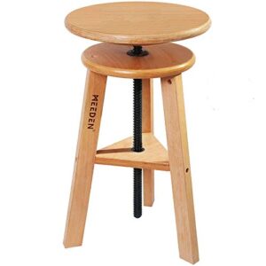 meeden wooden drafting stool with adjustable height , artist stool,office studio stool, up to 220 lbs,german beech wood, perfect for artists studio,home use,kitchen,bars
