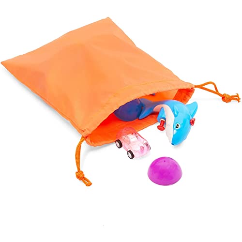 Drawstring Gift Bags for Party Favors, Blue, Yellow, Orange, Pink (8 x 10 in, 24 Pieces)