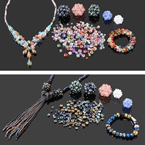 1100PCS Glass Beads for Jewelry Making, Crystal Beads for Bracelets Making 4mm 6mm 8mm Briolette Bead Rondelle Spacer Assorted Colors for Waist Beads Suncatcher Wind Chimes Necklace Earrings Making