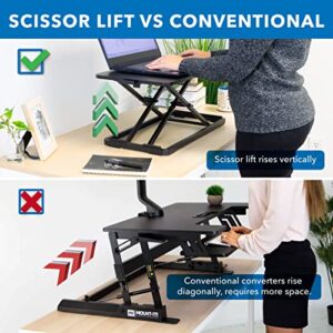 Mount-It! Standing Keyboard Tray, Adjustable Height Keyboard Riser for Desktop, Ergonomic Sit Stand Key Board and Mouse Platform, Ergonomic Lifter for Keyboard and Laptops 23.6 x 11.8 Inch
