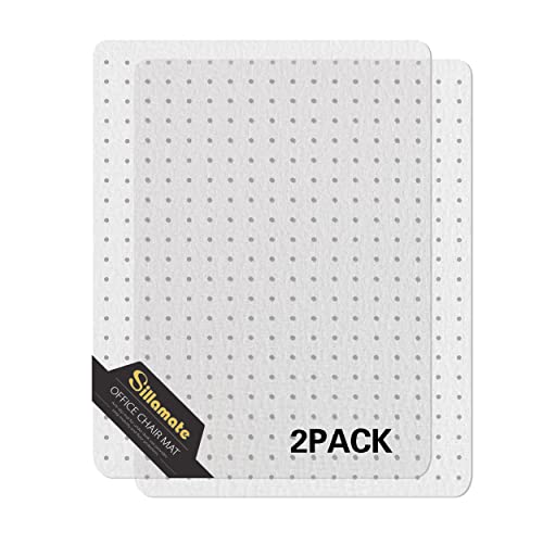 Sillamate Plastic Office Chair Mat for Carpeted Floors, Heavy Duty Floor Mat,Eco-Friendly Series Studded Carpet Desk Chair Mats-36'' x 48'' (36 inches X 48 inches x 2 pc- NO Lip)