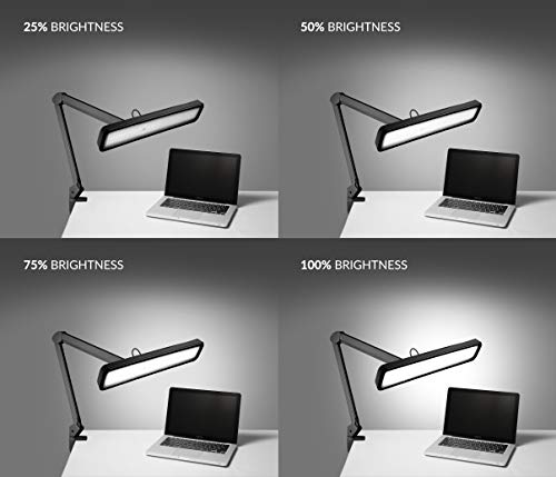 Neatfi (New Model) XL 2,500 Lumens LED Task Lamp with Clamp, 30W Super Bright Desk Lamp, 162 Pcs SMD LED, 22 Inches, Eye-Caring LED Lamp (Black)