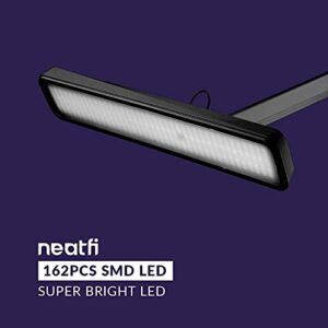 Neatfi (New Model) XL 2,500 Lumens LED Task Lamp with Clamp, 30W Super Bright Desk Lamp, 162 Pcs SMD LED, 22 Inches, Eye-Caring LED Lamp (Black)