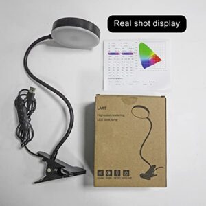 AVEVA Clip on Desk Lamp,96 CRI Eye Protection Book Light,Small Desk Lamp for Dorm,3 Color Modes,Dimmable LED Table Lamp,Black Metal Body 360° Gooseneck Reading Light (Non-Rechargeable )