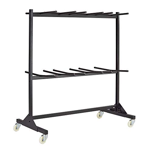 Safco Products Two-Tier Folding Chair Cart, 4199, Commercial Grade Steel, 84 Chair Capacity, Black,33.5"D x 64.5"W x 70.25"H