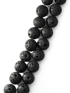 cousin diy natural black lava stone loose round 8mm aromatherapy beads for essential oils and diy jewelry making
