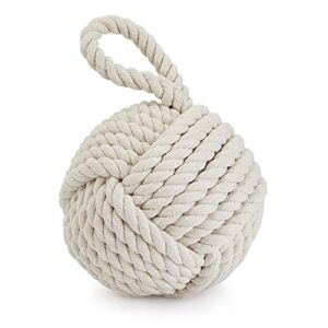 Decorative Weighted Door Stop with Handle, Nautical Knot Rope for Floor, 3.5 lbs (6 x 12.5 In)