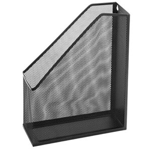 Wire Mesh Wall Mounted or Freestanding Document Rack, Magazine and File Holder, Set of 2, Black