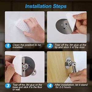 2 Pack Magnetic Door Stop Made of Stainless Steel，Door Stopper,Magnetic Catch Holder,Wall Mount Holder,3M Double-Sided Self Adhesive Tape, No Need to Drill， Hold Your Door Open