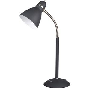 lepower metal desk lamp, adjustable goose neck table lamp, eye-caring study lamps for bedroom and office (sand black)