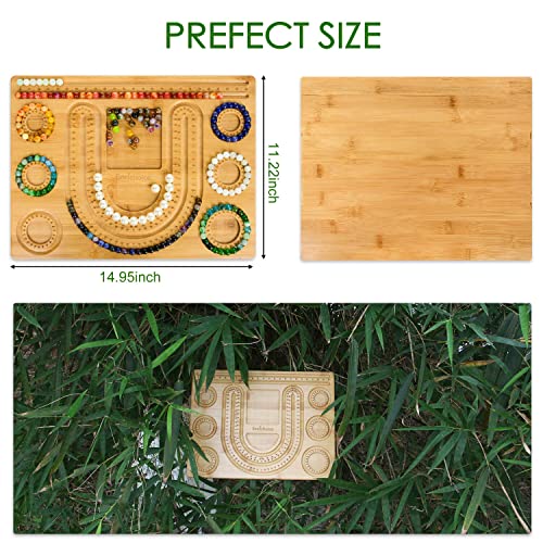 Enrichoice New Bamboo Combo Beading Board for Jewelry Bracelet Making and Other Jewelry Necklaces Design Beading Mats Trays