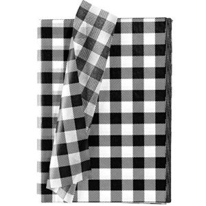 whaline white black buffalo plaid tissue paper 60pcs tissue paper sheet gift wrapping paper rustic art paper crafts for diy gift wrapping christmas holiday, 13.78″ x 19.69″