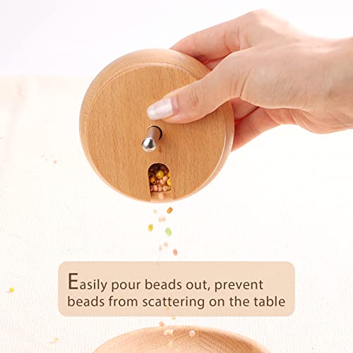 PP OPOUNT Large Bowl Bead Spinner with 2 PCS Bowls and 2 PCS Big Eye Bead Needles, Bead Spinner for Jewelry Making, DIY Seed Beads, Clay Beads, Waist Beads, Bracelets, Necklace (Patent)