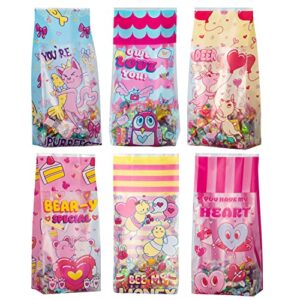 JOYIN 150 Pcs Valentine’s Day Cellophane Gift Bags, Treat Bags Candy Bag in 6 Lovely Designs for Kids Valentine Party Favor Supplies, Classroom Gift Exchange Goodie Bags