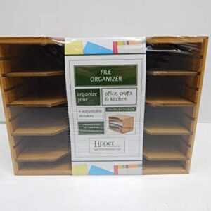Lipper International 811 Bamboo Wood File Organizer with 4 Dividers, 12 3/4" x 9 1/4" x 9 1/2"