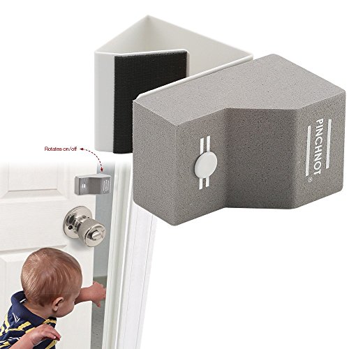 2 Pk Door Finger Safety Guard Slip-on Foam Bumper Stop. Flips On/Off. by PinchNot