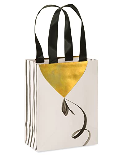 Papyrus 9" Medium Gift Bag (Gold Balloon) for Birthdays, Weddings, Bridal Showers, Baby Showers and All Occasions (1 Bag)