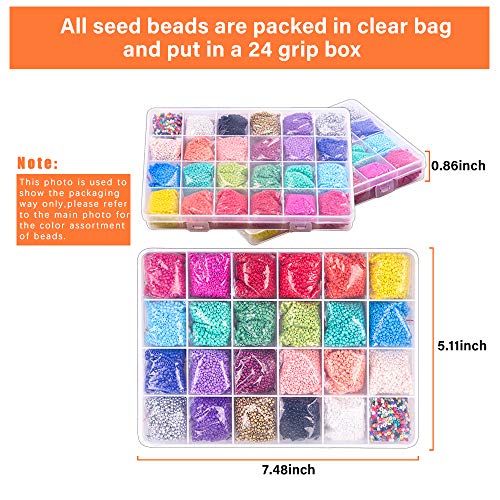 4800pcs 4mm 6/0 Pony Beads Glass Seed Beads for Bracelet Jewelry Making Kit, Beads Assortments Kit for Adults Girls Small Beads for Necklace Ring Making Kits Christmas Birthday Gifts