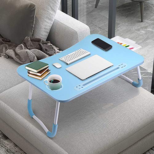 Slendor Laptop Desk Laptop Bed Stand Foldable Laptop Table Folding Breakfast Tray Portable Lap Standing Desk Reading and Writing Holder with Drawer