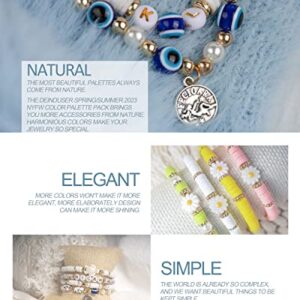 Deinduser Bracelet Making Kit - Jewelry Making kit with Stand - 28 Colors Polymer Clay Beads for Bracelet Making - Bracelet Making Kit for Adults - Heishi Disc Beads